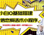 新手0基础搭建微信恋爱话术小程序,一单赚几百【视频教程+小程序源码】-阳知网创资源库