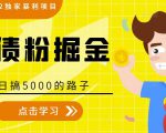 全网2022独家暴利项目,负债粉掘金,日搞5000的路子-阳知网创资源库