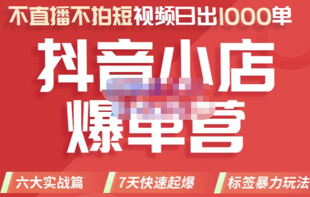 推易电商·2022年抖音小店爆单营,不直播、不拍短视频、日出1000单,暴力玩法-阳知网创资源库