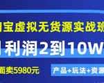 程哥《淘宝虚拟无货源实战班》线上第四期:月利润2到10W+(产品+玩法+资源)-阳知网创资源库