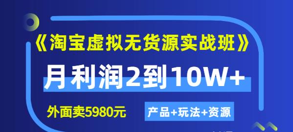 程哥《淘宝虚拟无货源实战班》线上第四期:月利润2到10W+(产品+玩法+资源)-阳知网创资源库