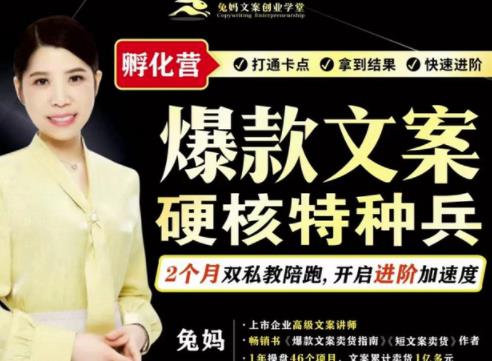 兔妈·爆款文案硬核特种兵孵化营,实现了每个月2000-30000+的副业增收-阳知网创资源库