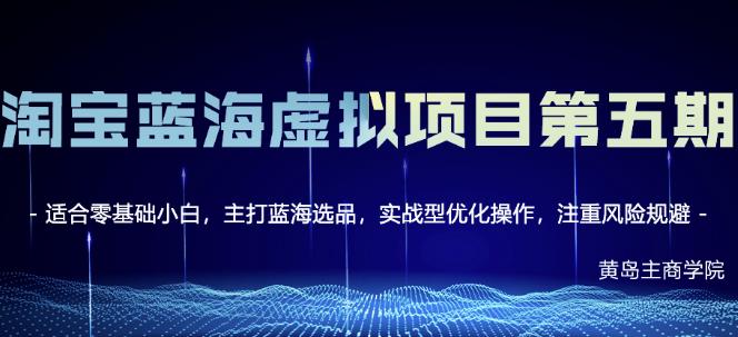 黄岛主淘宝虚拟无货源3.0+4.0+5.0,适合零基础小白,主打蓝海选品,实战型优化操作-阳知网创资源库