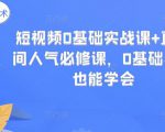 短视频0基础实战课+直播间人气必修课,0基础小白也能学会-阳知网创资源库