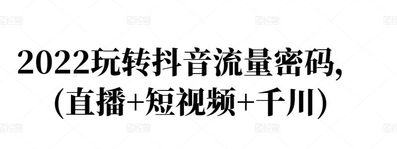 2022玩转抖音流量密码，(直播+短视频+千川)-阳知网创资源库