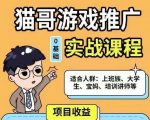 猫哥·游戏推广实战课程,单视频收益达6位数,从0到1成为优质游戏达人-阳知网创资源库