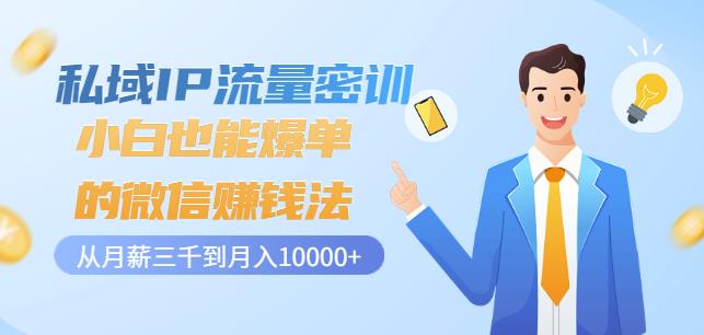 私域IP流量密训:小白也能爆单的微信赚钱法,从月薪三千到月入10000+-阳知网创资源库