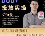 小马哥-Dou+投放实操课，抖加投放，随心推，付费起号逻辑，打破低播放转化-阳知网创资源库