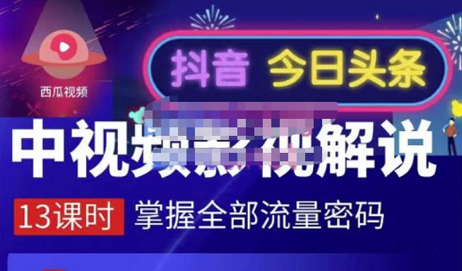 嚴如意·中视频影视解说—掌握流量密码,自媒体运营创收,批量运营账号-阳知网创资源库