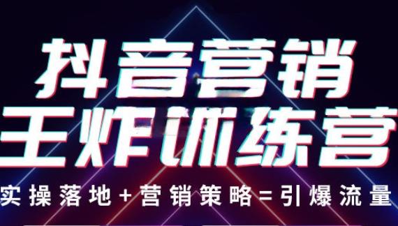 抖音营销王炸训练营,实操落地+营销策略=引爆流量(价值8960元)-阳知网创资源库