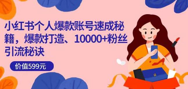小红书个人爆款账号速成秘籍,爆款打造、10000+粉丝引流秘诀-阳知网创资源库