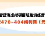淘宝蓝海虚拟项目陪跑训练营5.0：单天478纯利润-阳知网创资源库