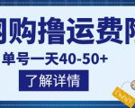 网购撸运费险项目,单号一天40-50+,实实在在能够赚到钱的项目【详细教程】-阳知网创资源库