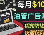 YouTube广告赚钱项目：只需发布视频就有收入，月入7000+副业-阳知网创资源库
