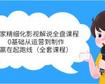 独家精细化影视解说全盘课程,0基础从运营到制作,赢在起跑线(全套课程)-阳知网创资源库