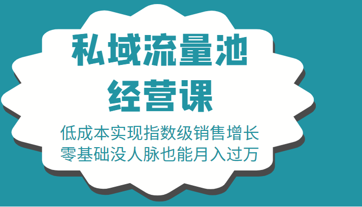 16堂私域流量池经营课:低成本实现指数级销售增长,零基础没人脉也能月入过万-阳知网创资源库