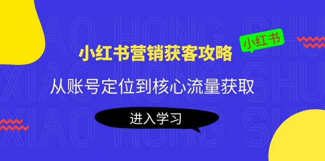 小红书营销获客攻略:从账号定位到核心流量获取,爆款笔记打造-阳知网创资源库