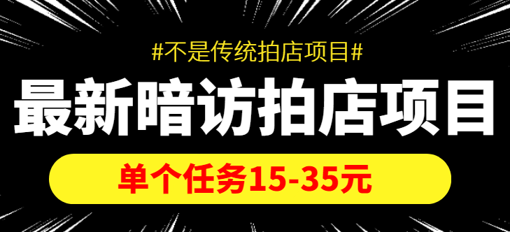 最新暗访拍店信息差项目,单个任务15-35元(不是传统拍店项目)-阳知网创资源库