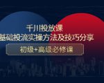 千川投放课:0基础投流实操方法及技巧分享,初级+高级必修课-阳知网创资源库