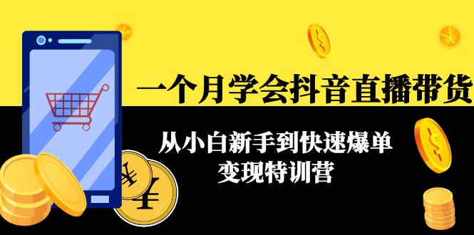 一个月学会抖音直播带货:从小白新手到快速爆单变现特训营(63节课)-阳知网创资源库
