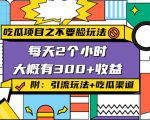 吃瓜项目之不要脸玩法,每天2小时,收益300+(附 快手美女号引流+吃瓜渠道)-阳知网创资源库