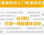 新媒体运营系列课,课程零基础入门,解锁高薪职业必备的四项技能-阳知网创资源库