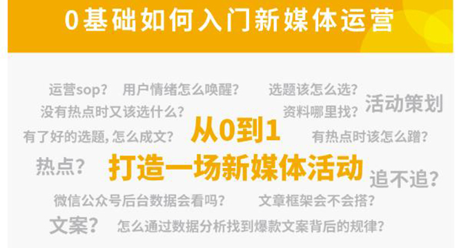 新媒体运营系列课,课程零基础入门,解锁高薪职业必备的四项技能-阳知网创资源库