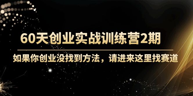 60天创业实战训练营2期:如果你创业没找到方法,进来这里找赛道-价值3000元-阳知网创资源库