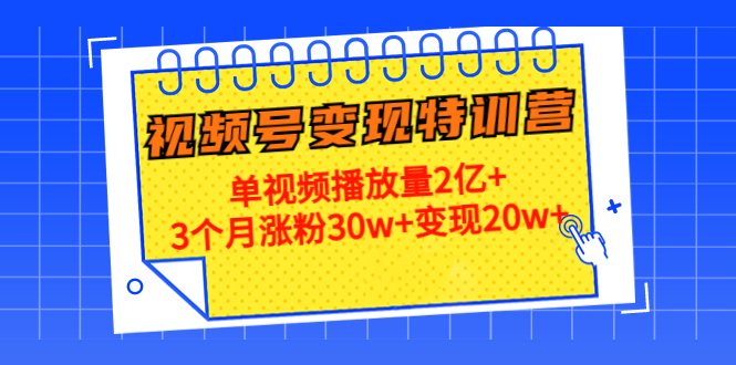 21天视频号变现特训营:单视频播放量2亿+3个月涨粉30w+变现20w+(第14期)-阳知网创资源库