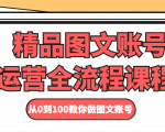 精品图文账号运营全流程课程 从0到100教你做图文账号-阳知网创资源库