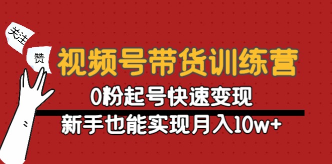 视频号带货训练营:0粉起号快速变现,新手也能实现月入10w+-阳知网创资源库