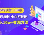 小红书特训营(第10期)低门槛-可复制-小白可复制-独家月入10w+变现方法-阳知网创资源库