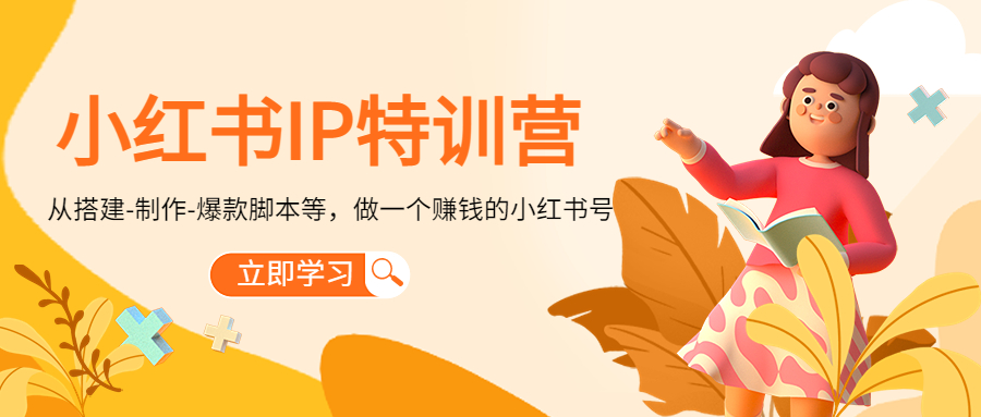 小红书IP特训营:从搭建-制作-爆款脚本等等,做一个赚钱的小红书号-阳知网创资源库