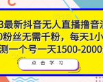 2023最新抖音无人直播撸音浪项目,0粉丝无需千粉,每天1小时,实测一个号一天1500-2000元-阳知网创资源库