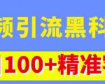 视频引流黑科技玩法,不花钱推广,视频播放量达到100万+,每日100+精准客源-阳知网创资源库