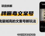 2023抖音快手毒文案新玩法,牌匾文案号,起号快易变现-阳知网创资源库