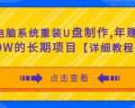电脑系统重装U盘制作,年赚30W的长期项目【详细教程】-阳知网创资源库