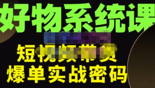 大嘴·好物短视频带货解析,学完你将懂的短视频带货底层逻辑,做出能表现的短视频-阳知网创资源库
