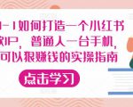 从0-1如何打造一个小红书爆款IP,普通人一台手机,就可以狠赚钱的实操指南-阳知网创资源库