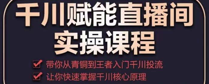 千川赋能直播间实操课程,带你从青铜到王者的入门千川投流,让你快速掌握千川核心原理-阳知网创资源库