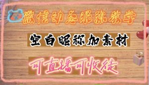 微信动态昵称设置方法,可抖音直播引流,日赚上百【详细视频教程+素材】-阳知网创资源库