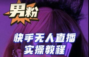 【男粉落地项目】零基础玩转男粉快手无人直播月入3w+，2023快手无人直播实操教程-阳知网创资源库