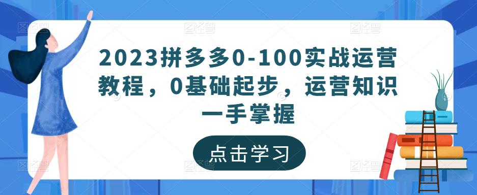 2023拼多多0-100实战运营教程，0基础起步，运营知识一手掌握-阳知网创资源库