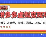 程哥拼多多虚拟变现项目：讲解开店流程-实操-选品-上架-自动发货等-阳知网创资源库