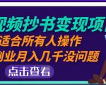 黄岛主中视频抄书变现项目:适合所有人操作,当副业月入几千没问题!-阳知网创资源库