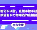 直播孵化实训营,直播手把手起号,赋能有实力想赚钱的直播团队-阳知网创资源库