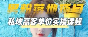 【男粉落地项目】零基础玩转男粉短视频转私域日产500+,2023男粉高客单价实操教程-阳知网创资源库