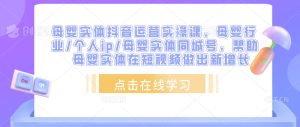 母婴实体抖音运营实操课,母婴行业/个人ip/母婴实体同城号,帮助母婴实体在短视频做出新增长-阳知网创资源库