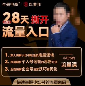 牛哥电商红薯邦28天撕开小红书流量入口,小红书运营系列课,快速掌握小红书的流量密码-阳知网创资源库