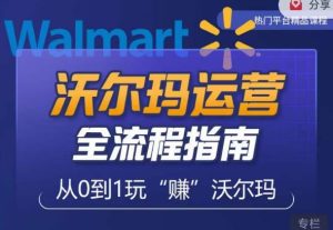 沃尔玛店铺前期运营从零到一最全指南，全面挖掘沃尔玛入门盲区，深度打造新手实操技巧-阳知网创资源库